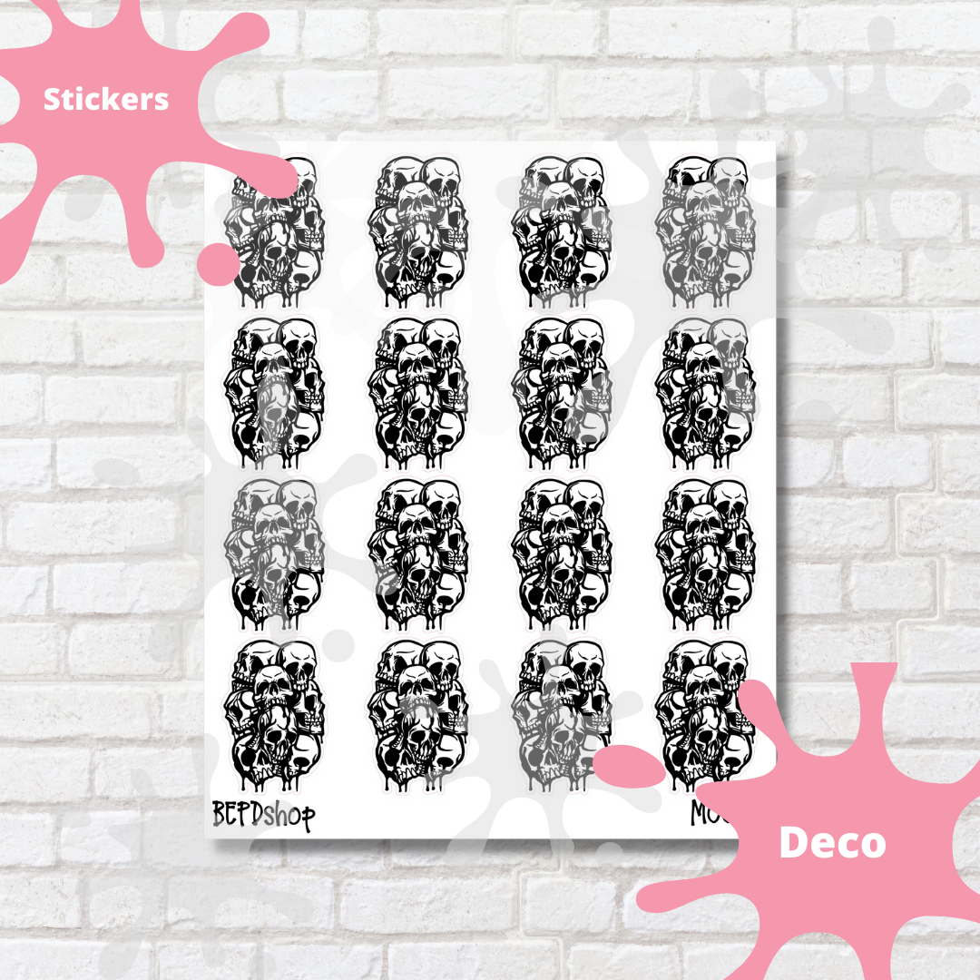 Dripping Skull Stack Journaling Deco Stickers and Die Cut Sticker – BEPDshop