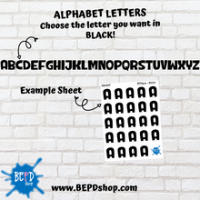 Load image into Gallery viewer, BLACK Alphabet Letters for All Planners

