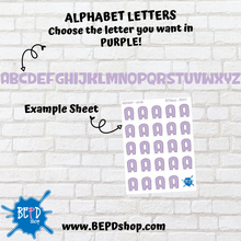 Load image into Gallery viewer, PURPLE Alphabet Letters for All Planners
