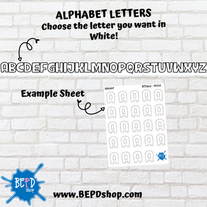 WHITE Alphabet Letters for All Planners