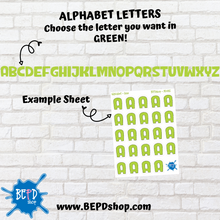 Load image into Gallery viewer, GREEN Alphabet Letters for All Planners

