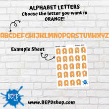 Load image into Gallery viewer, ORANGE Alphabet Letters for All Planners
