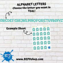Load image into Gallery viewer, TEAL Alphabet Letters for All Planners
