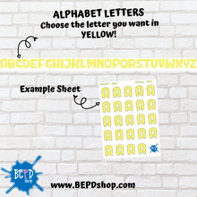 Load image into Gallery viewer, YELLOW Alphabet Letters for All Planners

