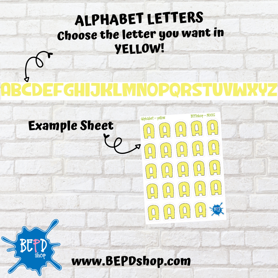 YELLOW Alphabet Letters for All Planners