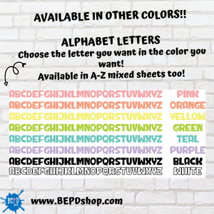 TEAL Alphabet Letters for All Planners