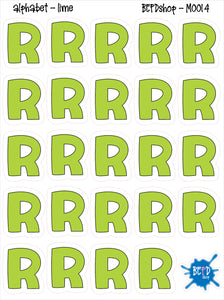 GREEN Alphabet Letters for All Planners