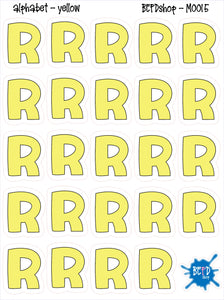 YELLOW Alphabet Letters for All Planners