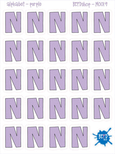 PURPLE Alphabet Letters for All Planners