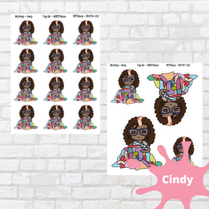 Laundry Mollie, Cindy, Lily, Juanita, and Sandra Character Stickers