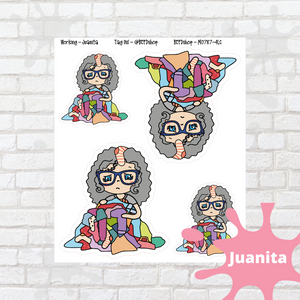 Laundry Mollie, Cindy, Lily, Juanita, and Sandra Character Stickers