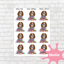 Load image into Gallery viewer, Laundry Mollie, Cindy, Lily, Juanita, and Sandra Character Stickers
