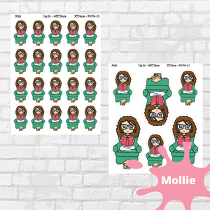 Booked Mollie, Cindy, Lily, Juanita, and Sandra Character Stickers