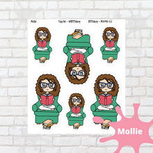 Load image into Gallery viewer, Booked Mollie, Cindy, Lily, Juanita, and Sandra Character Stickers
