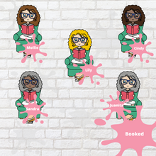 Load image into Gallery viewer, Booked Mollie, Cindy, Lily, Juanita, and Sandra Character Stickers
