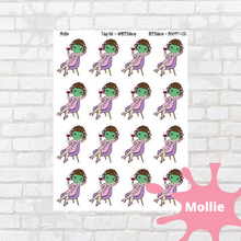Load image into Gallery viewer, Spa Day Mollie, Cindy, Lily, Juanita, and Sandra Character Stickers
