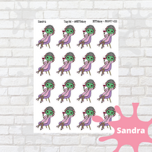 Load image into Gallery viewer, Spa Day Mollie, Cindy, Lily, Juanita, and Sandra Character Stickers
