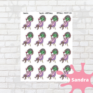 Spa Day Mollie, Cindy, Lily, Juanita, and Sandra Character Stickers
