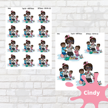 Load image into Gallery viewer, Play Date Mollie, Cindy, Lily, Juanita, and Sandra Character Stickers
