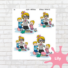 Load image into Gallery viewer, Play Date Mollie, Cindy, Lily, Juanita, and Sandra Character Stickers
