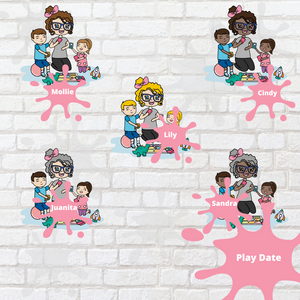 Play Date Mollie, Cindy, Lily, Juanita, and Sandra Character Stickers