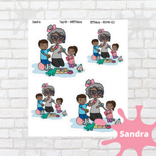 Load image into Gallery viewer, Play Date Mollie, Cindy, Lily, Juanita, and Sandra Character Stickers

