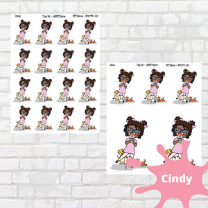 Dog Mom Mollie, Cindy, Lily, Juanita, and Sandra Character Stickers