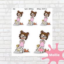 Load image into Gallery viewer, Dog Mom Mollie, Cindy, Lily, Juanita, and Sandra Character Stickers
