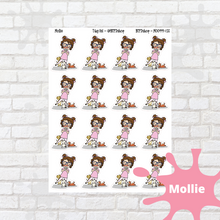 Load image into Gallery viewer, Dog Mom Mollie, Cindy, Lily, Juanita, and Sandra Character Stickers
