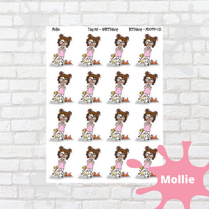 Dog Mom Mollie, Cindy, Lily, Juanita, and Sandra Character Stickers