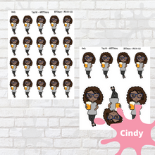 Load image into Gallery viewer, Cheers Mollie, Cindy, Lily, Juanita, and Sandra Character Stickers
