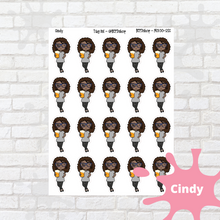 Load image into Gallery viewer, Cheers Mollie, Cindy, Lily, Juanita, and Sandra Character Stickers
