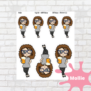 Cheers Mollie, Cindy, Lily, Juanita, and Sandra Character Stickers