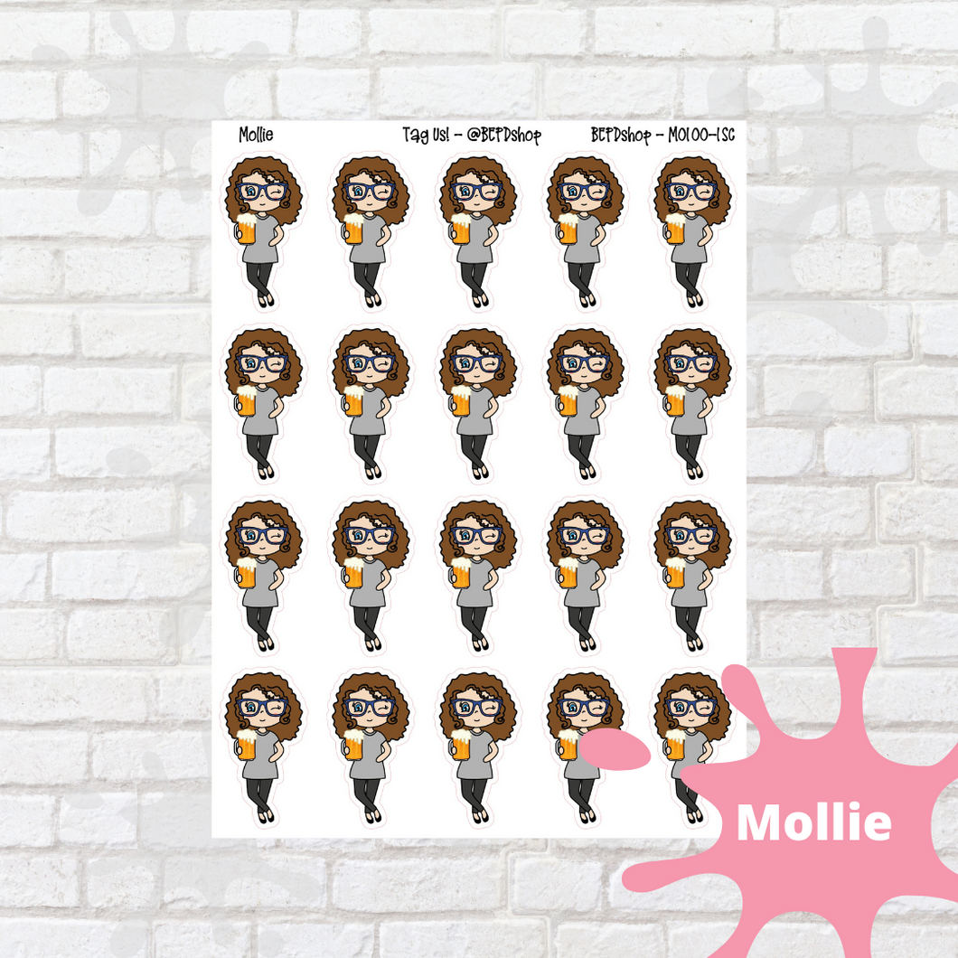 Cheers Mollie, Cindy, Lily, Juanita, and Sandra Character Stickers