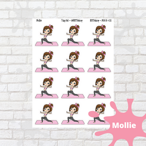 Warrior Pose Mollie, Cindy, Lily, Juanita, and Sandra Character Stickers