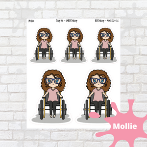 Wheelin' Mollie, Cindy, Lily, Juanita, and Sandra Character Stickers