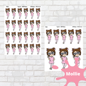 Peace Mollie, Cindy, Lily, Juanita, and Sandra Character Stickers