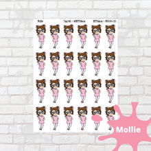 Load image into Gallery viewer, Peace Mollie, Cindy, Lily, Juanita, and Sandra Character Stickers
