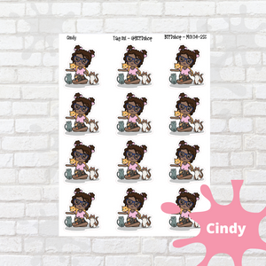 Cat Mom Mollie, Cindy, Lily, Juanita, and Sandra Character Stickers