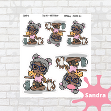Load image into Gallery viewer, Cat Mom Mollie, Cindy, Lily, Juanita, and Sandra Character Stickers
