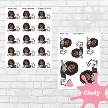 Load image into Gallery viewer, Work Mollie, Cindy, and Lily Character Stickers
