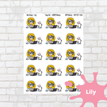 Load image into Gallery viewer, Work Mollie, Cindy, and Lily Character Stickers
