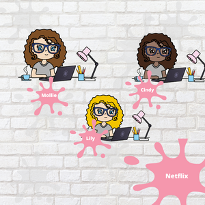 Work Mollie, Cindy, and Lily Character Stickers