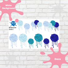 Load image into Gallery viewer, Winter Blue Drippy Roses Deco Stickers
