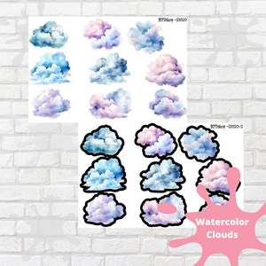 Watercolor Clouds Deco Stickers