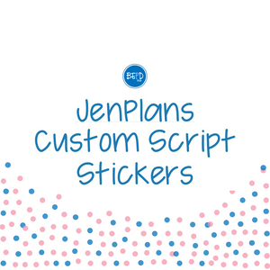 Jen DuFore Custom Script Stickers