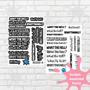 What The Hell Assorted Font Script Stickers