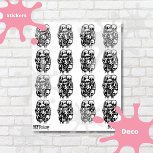 Dripping Skull Stack Journaling Deco Stickers and Die Cut Sticker