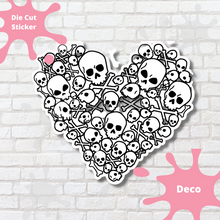 Load image into Gallery viewer, Crossbones Heart Journaling Deco Stickers and Die Cut Sticker
