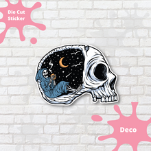 Load image into Gallery viewer, Caffeine Fix Skull Journaling Deco Stickers and Die Cut Sticker
